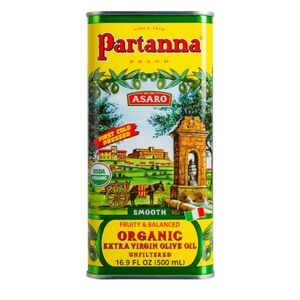 Partanna Organic Extra Virgin Olive Oil Tin - Yellow/Green